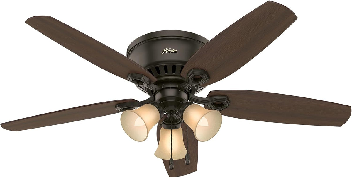 Hunter Builder, Indoor, Ceiling Fan, with LED Lights, 52 inch, New Bronze