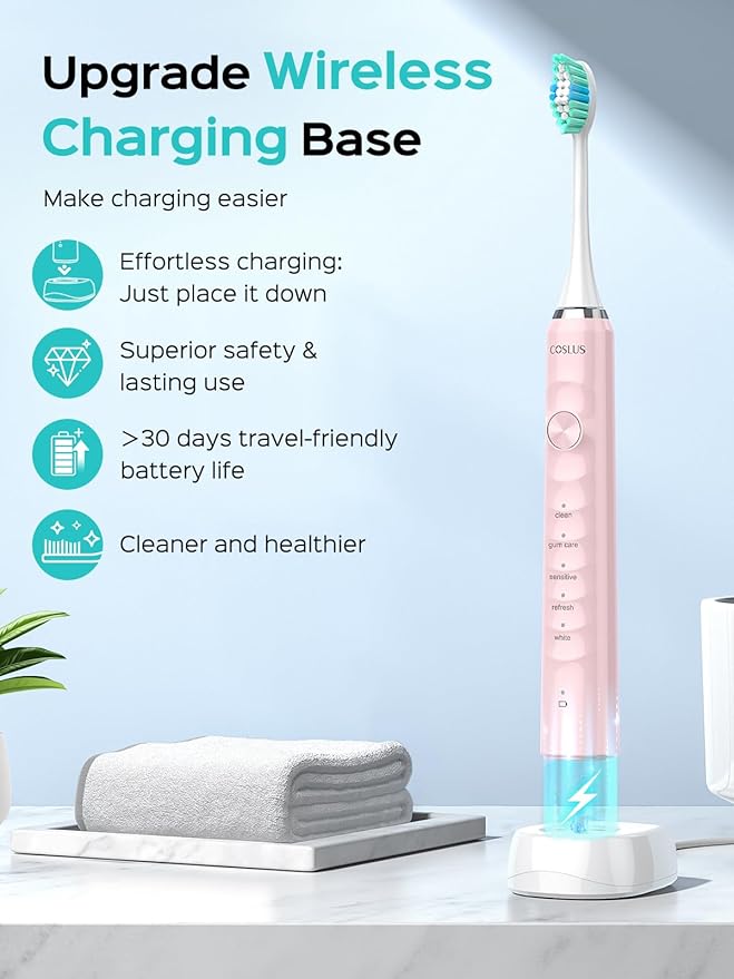COSLUS Sonic Electric Toothbrush (2PCS)