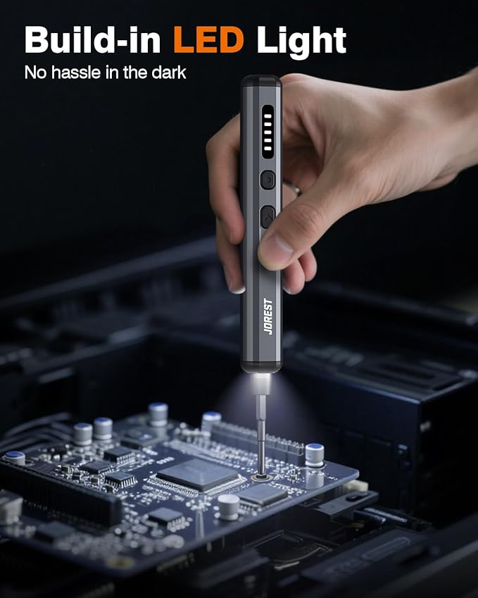 JOREST Mini Electric Screwdriver, Cordless Precision Screwdriver set