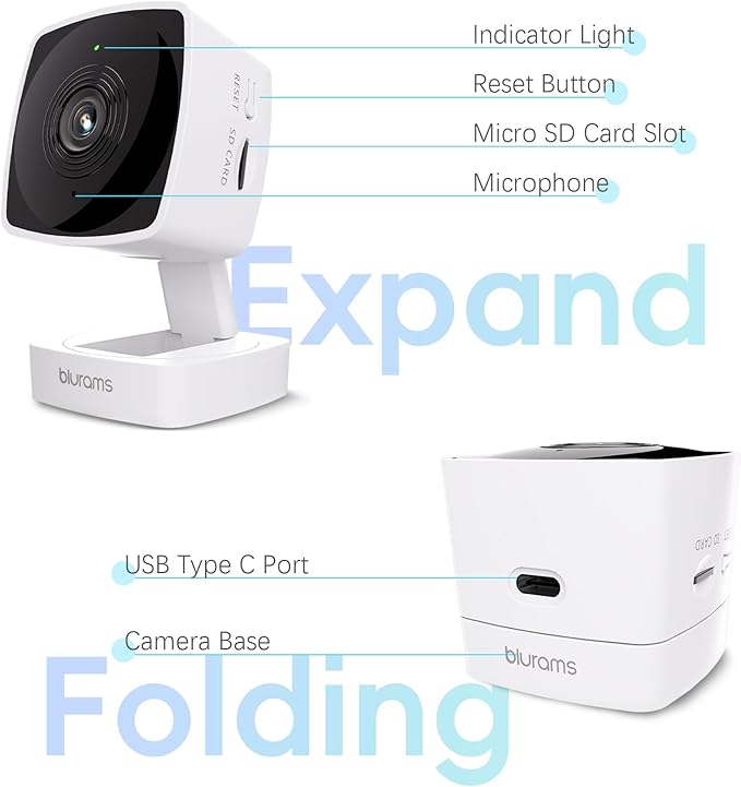 blurams Cameras for Home Security 5GHz, 2K Indoor Camera, Pet Camera (4-Pack)