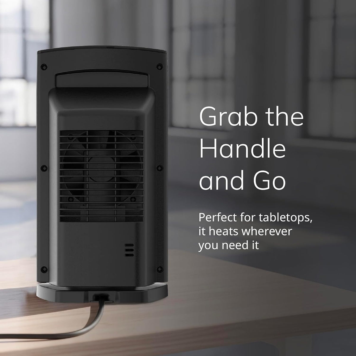 Lasko 12" Ellipse Ceramic Tabletop Space Heater - Remote - Black - CD12950