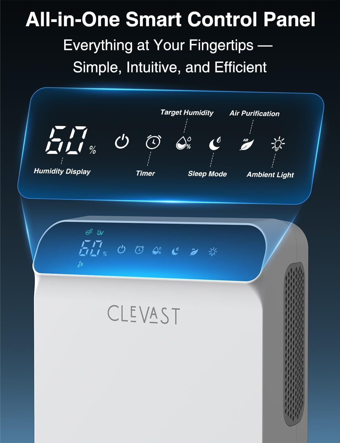 Dehumidifier for Bedroom, Bathroom, with Drain Hose, Quiet, Up to 500 Sq.ft