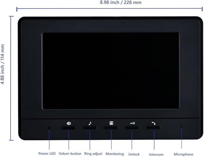AMOCAM Wired Video Intercom System, 7 Inches Video Doorbell Door Phone System