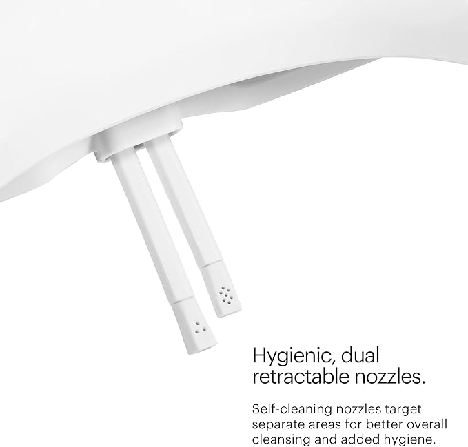 Brondell Swash Bidet Toilet Seat, Non-Electric, Dual Temperature, Fits Round