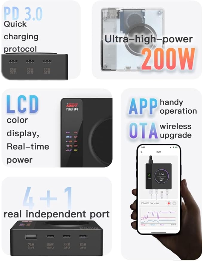 Power 200H 200W USB Charger Station