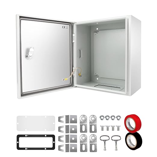 Outdoor Electrical Box, Steel Junction Box 24X16X10'', NEMA 4X Electr...