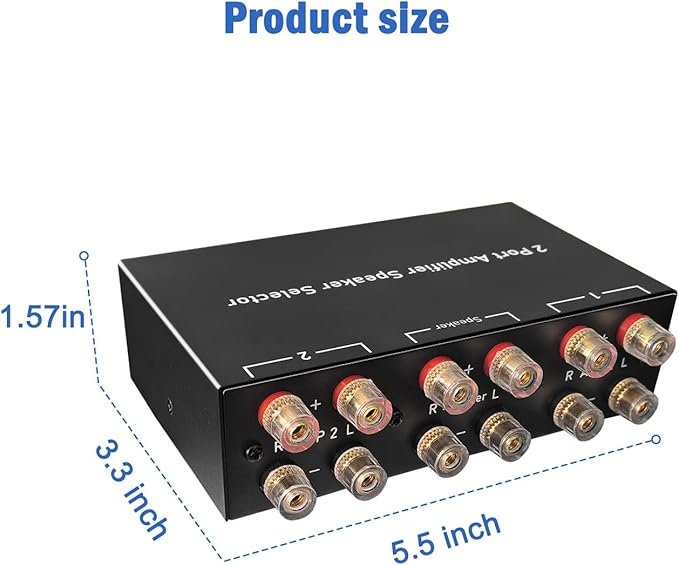 2-Way Audio Switcher Can Support Two Amplifiers, One Audio or One Amplifier