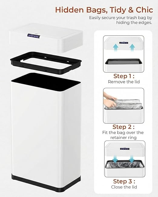 TLSUNNY 16 Gallon Motion Sensor Trash Can, Touchless Automatic Garbage Can