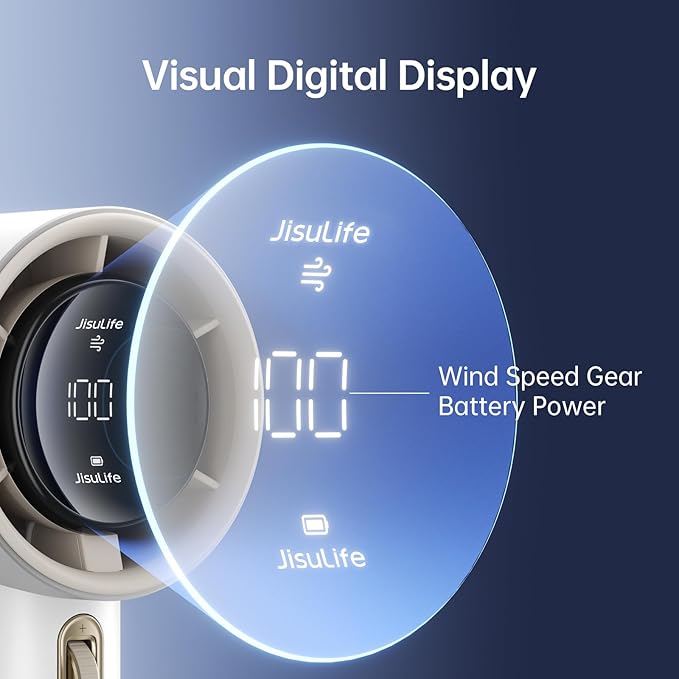 JISULIFE Portable Handheld Fan, Speed Adjustable Turbo Mini and 3600mAh Battery