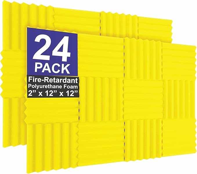 Foam Factory Inc 24 Pack Color Acoustic Foam Panel Studio Soundproofing Wedge
