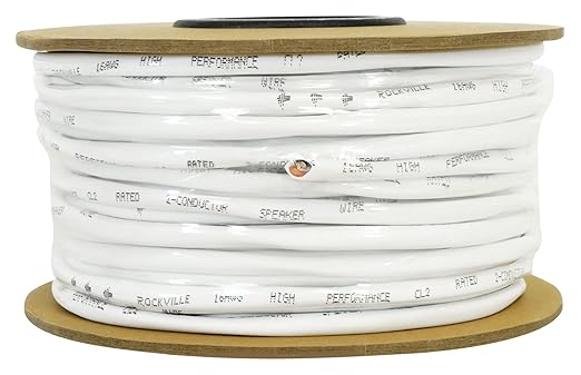 Rockville CL16-100-2 CL2 Rated 16 AWG 100' Speaker Wire, In-Wall and Ceil...