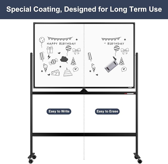 Dry Erase Whiteboard Easel on Wheels