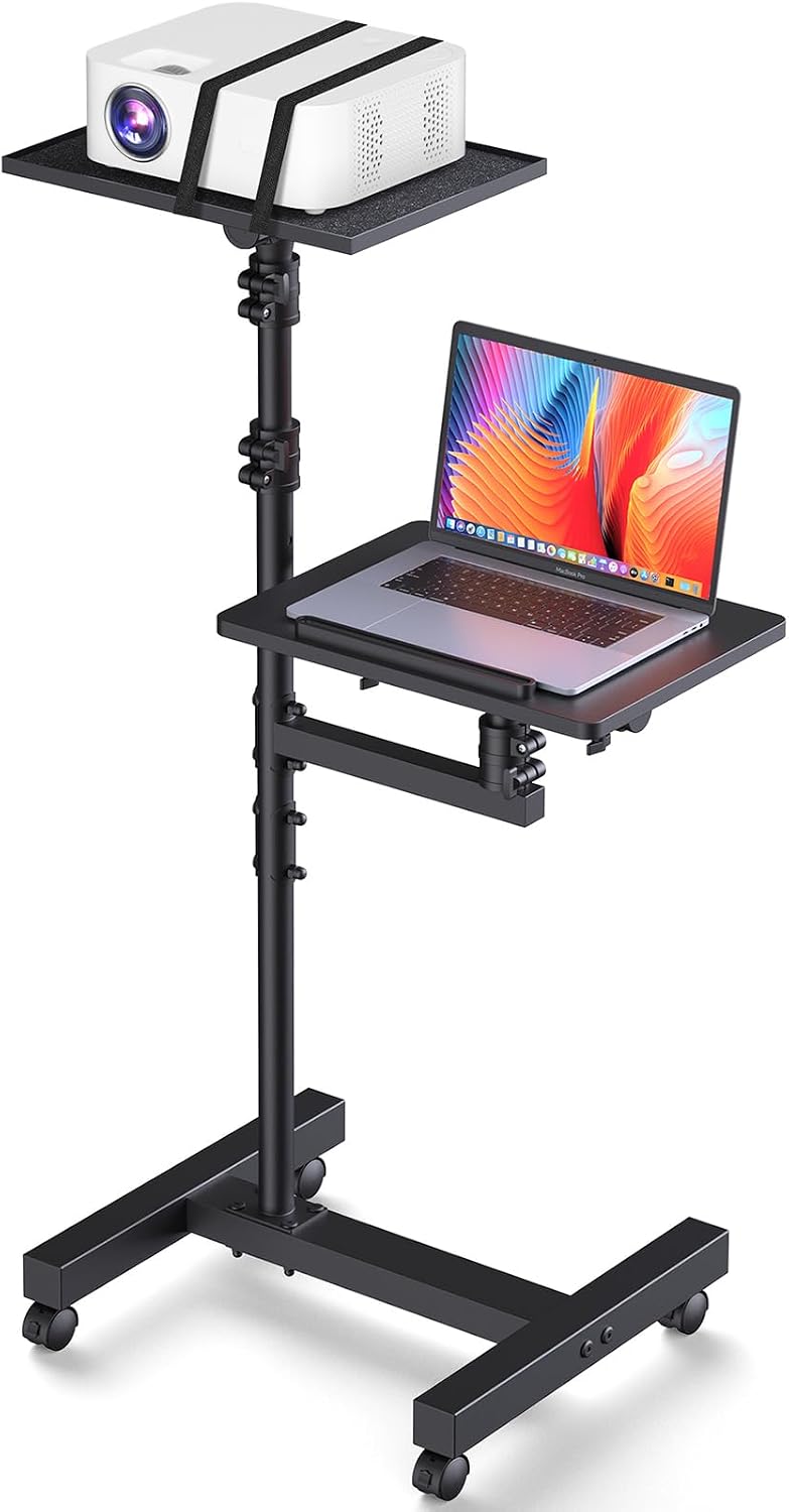 Facilife 2 Shelves Projector Stand Tripod, Height Adjustable Max 64"