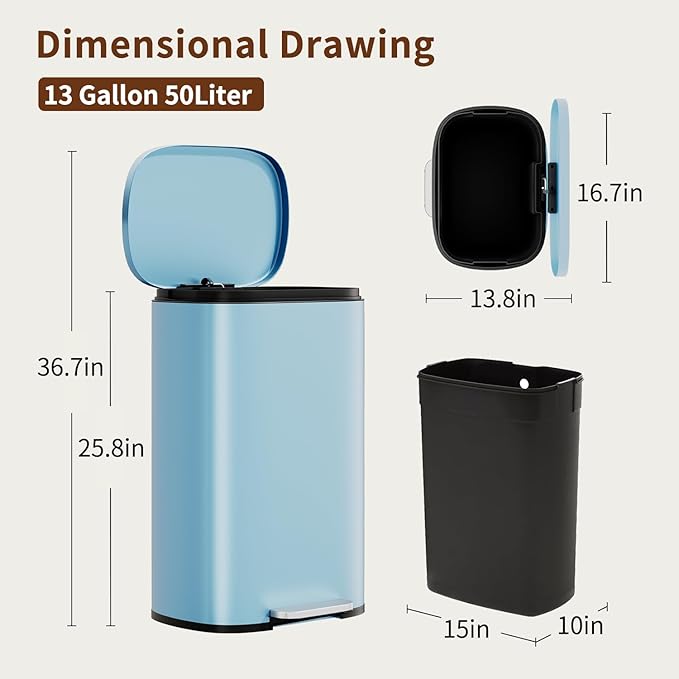 PayLessHere Stainless Steel Trash Can