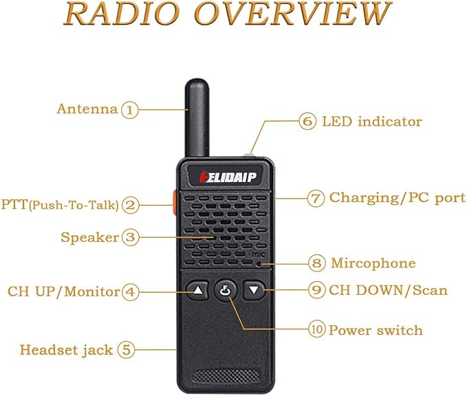 ELIDAIP T-M2 Super Mini Walkie Talkies