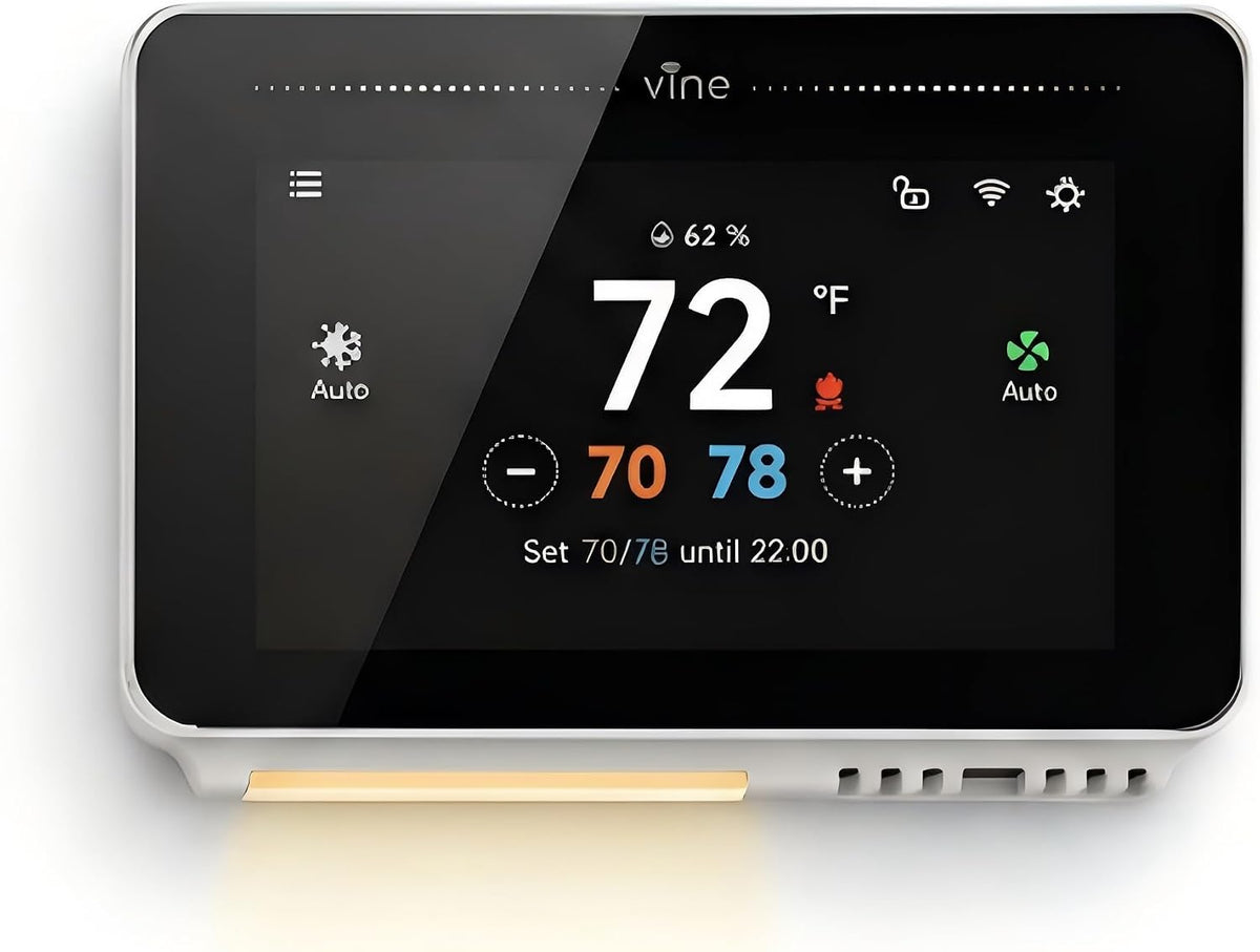 Vine Smart Thermostat for House with Nightlight, 4.3 Inches WiFi Thermostats ...