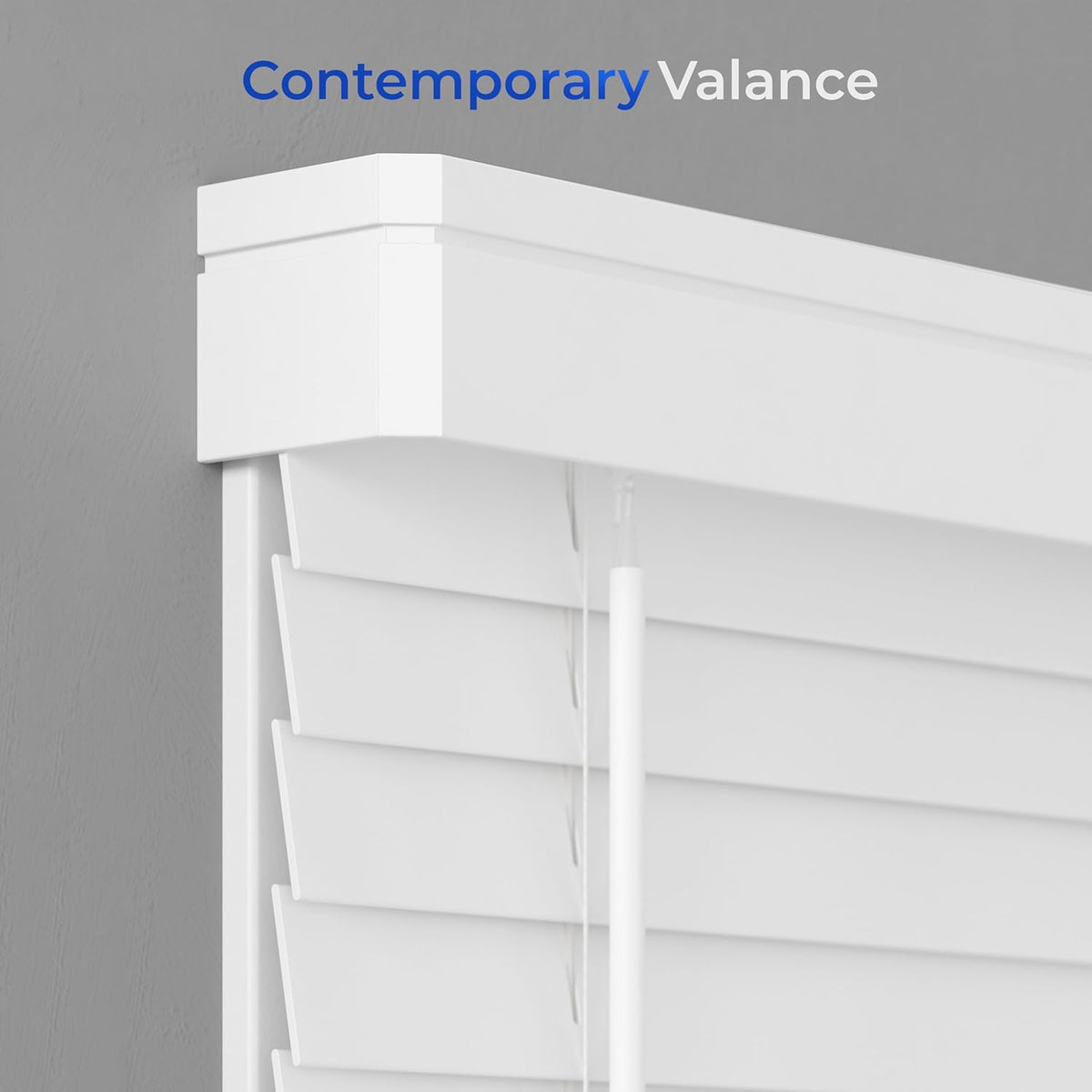 Lumino 2" Faux Wood Blinds - Smooth Slat, 36" W x 60" L White ...