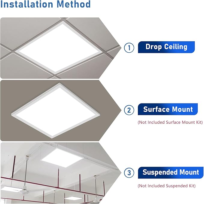 CycevSun 2x2 LED Drop Ceiling Lights Flat Panel Fixture, 0-10V Dimmable (24 P...
