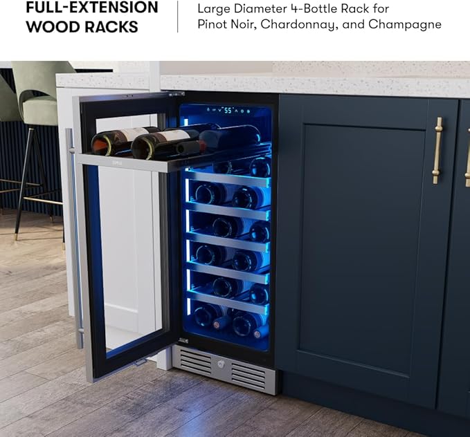Zephyr Presrv 15 Inch Wine Fridge Single Zone Under Counter