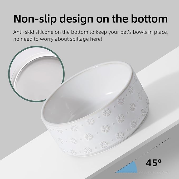 7.3inch Ceramic Raised Double Bowls Set