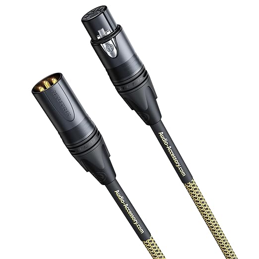 AA AUDIO ACCESSORY Gold Series Star Quad XLR Cables 1.5ft, Neutrik Connectors