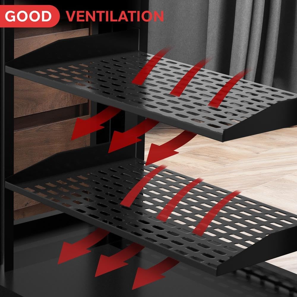 Pyle 2-Pc 1U Server Rack Shelf, Vented Shelves for Good Air Circulation, Cant...