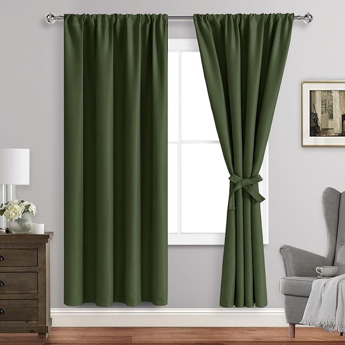 JIUZHEN Blackout Curtains for Bedroom– Thermal Insulated, Noise Reducing Room