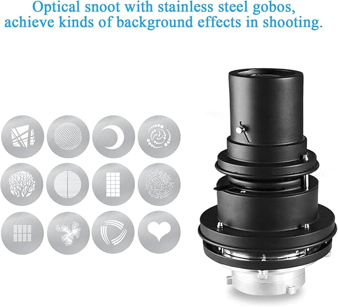 Alluneitter Bowens Mount Snoot, Strobe Video Snoot Conical Projector snoot
