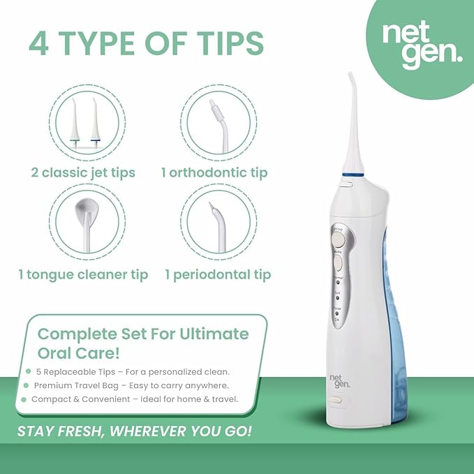 Cordless Water Dental Flosser for Teeth & Gums, Portable Electric Oral Ir...