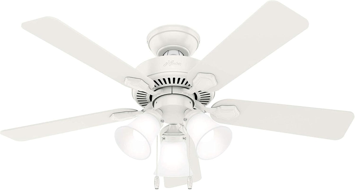 Hunter Swanson, Indoor, Ceiling Fan, with LED Lights, 44 inch, Fresh White