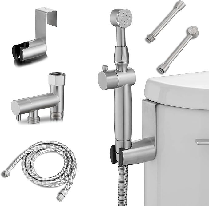 Brushed Nickel Handheld Bidet Sprayer Attachment