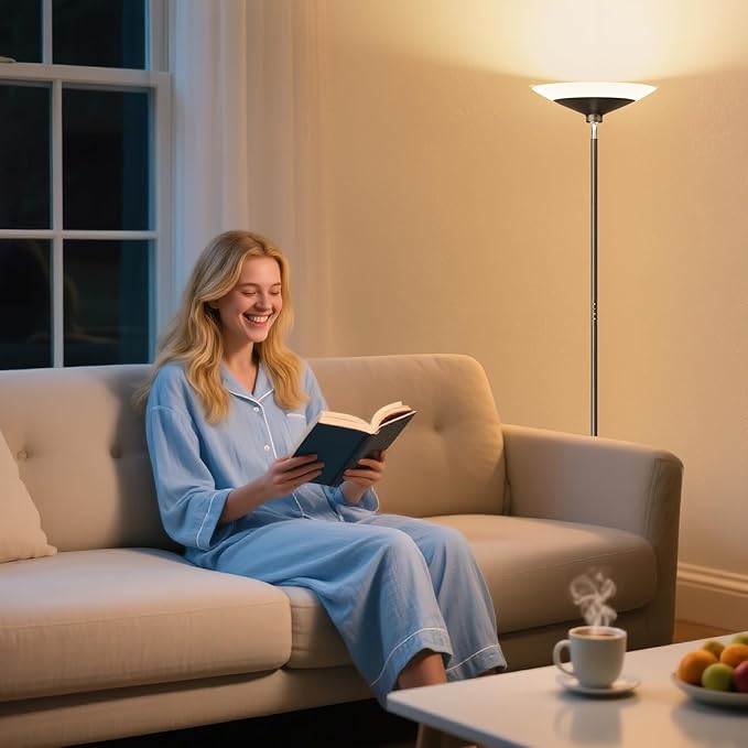 SIBRILLE RGB Torchiere Floor Lamp - 30W Dimmable LED Standing Lamp