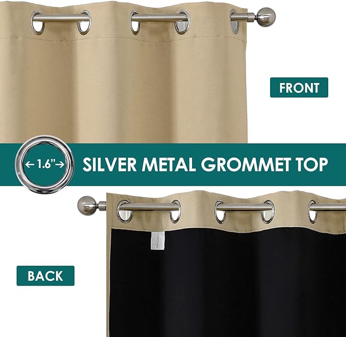 ChrisDowa 100% Blackout Curtains 120 inch Long