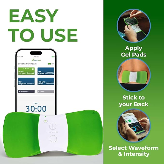 WiTouch Pro Bluetooth TENS Unit – Wireless Lower Back Pain Relief Device | (3...