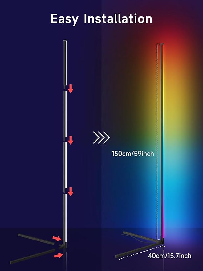 Tyute Corner Floor Lamp, RGB LED Corner Lamp
