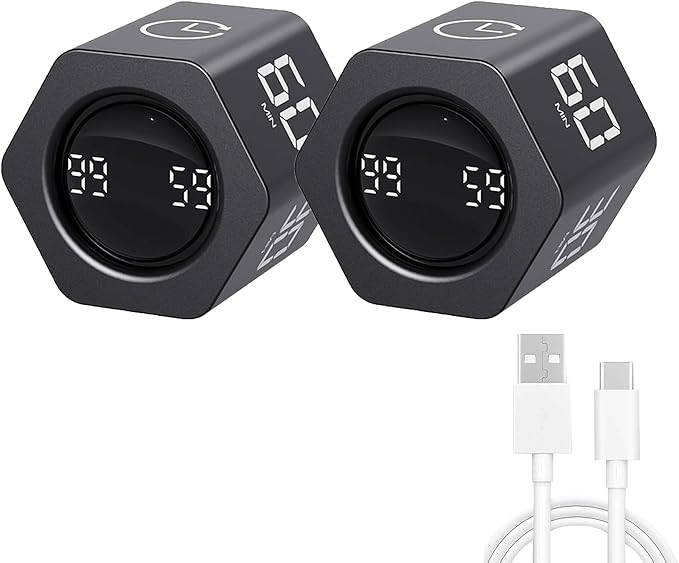 Productivity Timer Flip Gravity Sensor Cube Timer Countdown & Countup, Mu...