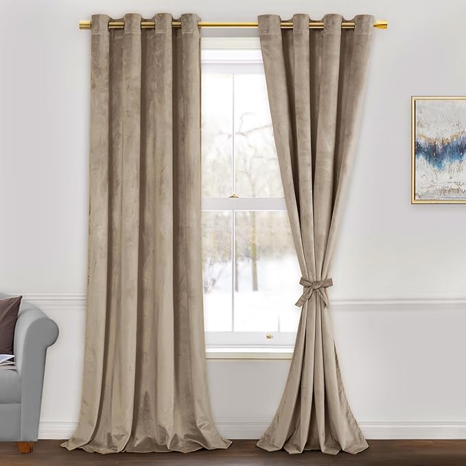 JIUZHEN Retro Velvet Curtains for Living Room