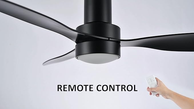 SMAAIR Ceiling Fan with Light and Remote Control 52 Inch, Flush Mount Ceiling