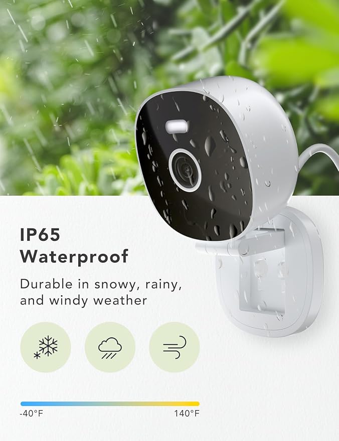 2K Security Camera Wired, Outdoor/Indoor