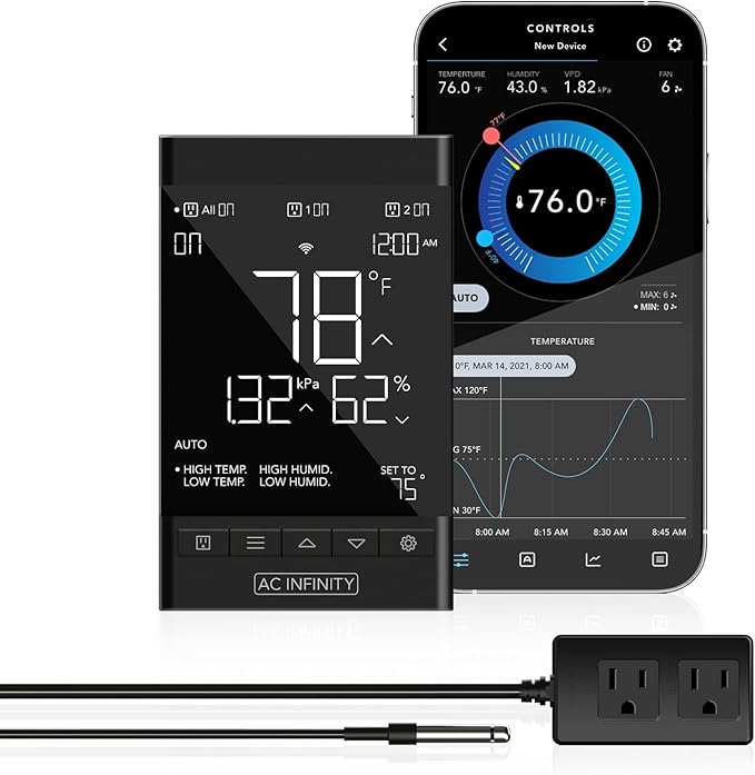 AC Infinity CONTROLLER 79 PRO, WiFi Outlet Controller, Independent Programs