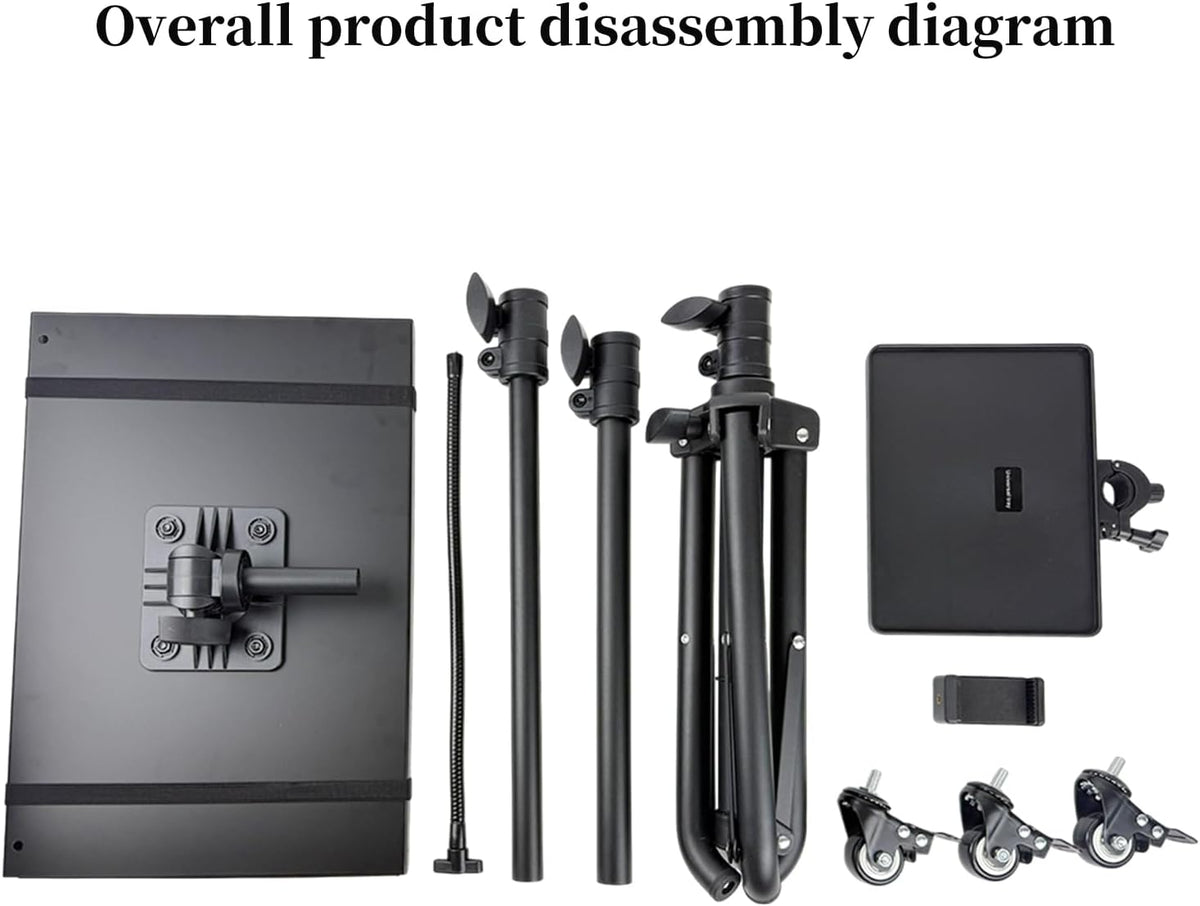 Rolling DJ Laptop Tripod Stand Projector DJ Stand with Wheels & Casters