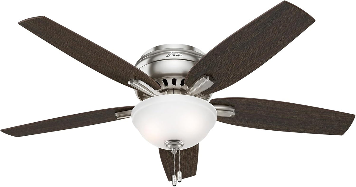 Hunter Newsome, Indoor, Ceiling Fan, Pull Chain, 52 inch, Brushed Nickel