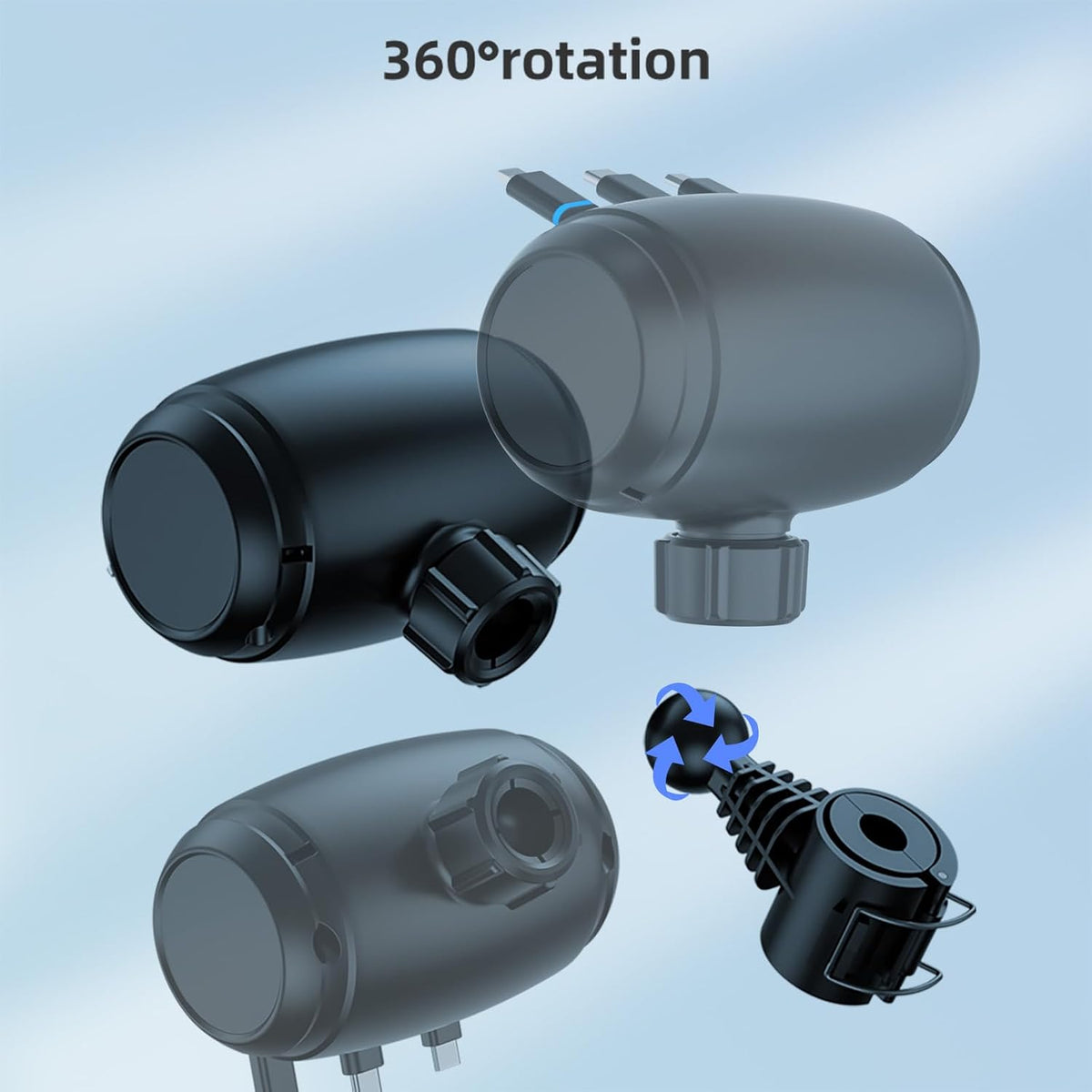 Multi Retractable Car Backseat Charging Station 3-in-1 Car Charger