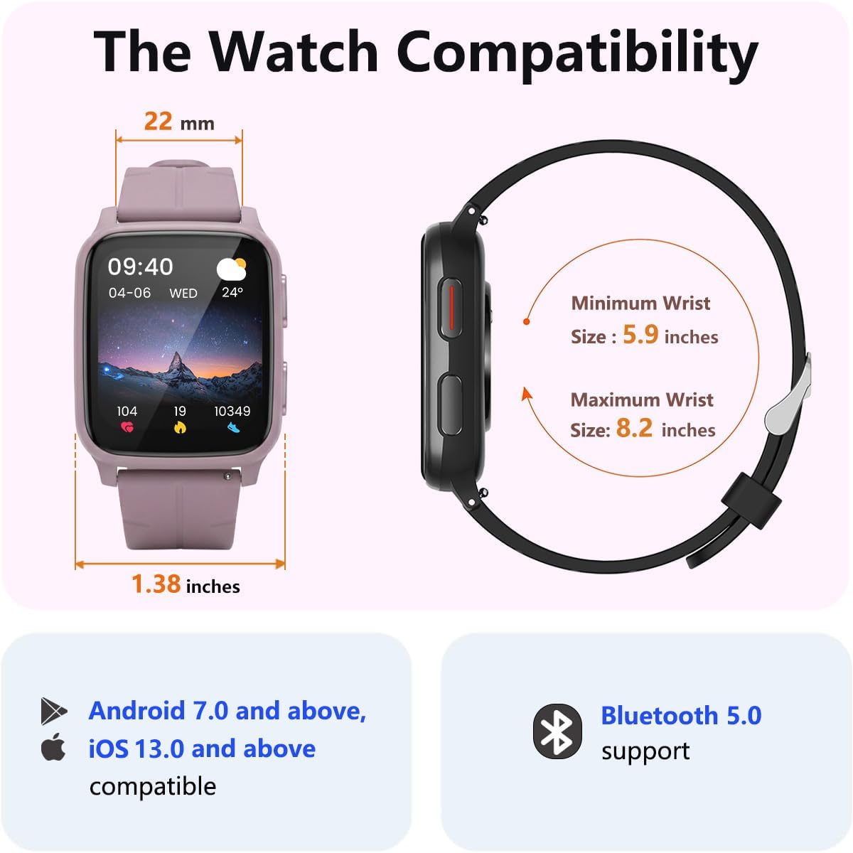 MorePro Fitness Tracker with 24/7 Heart Rate & Blood Pressure Monitor, Bl...