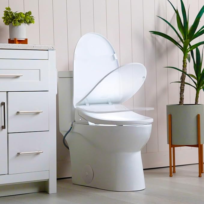 ALPHA BIDET UXA Pearl Auto Bidet Toilet Seat in Elongated White | Endless Warm