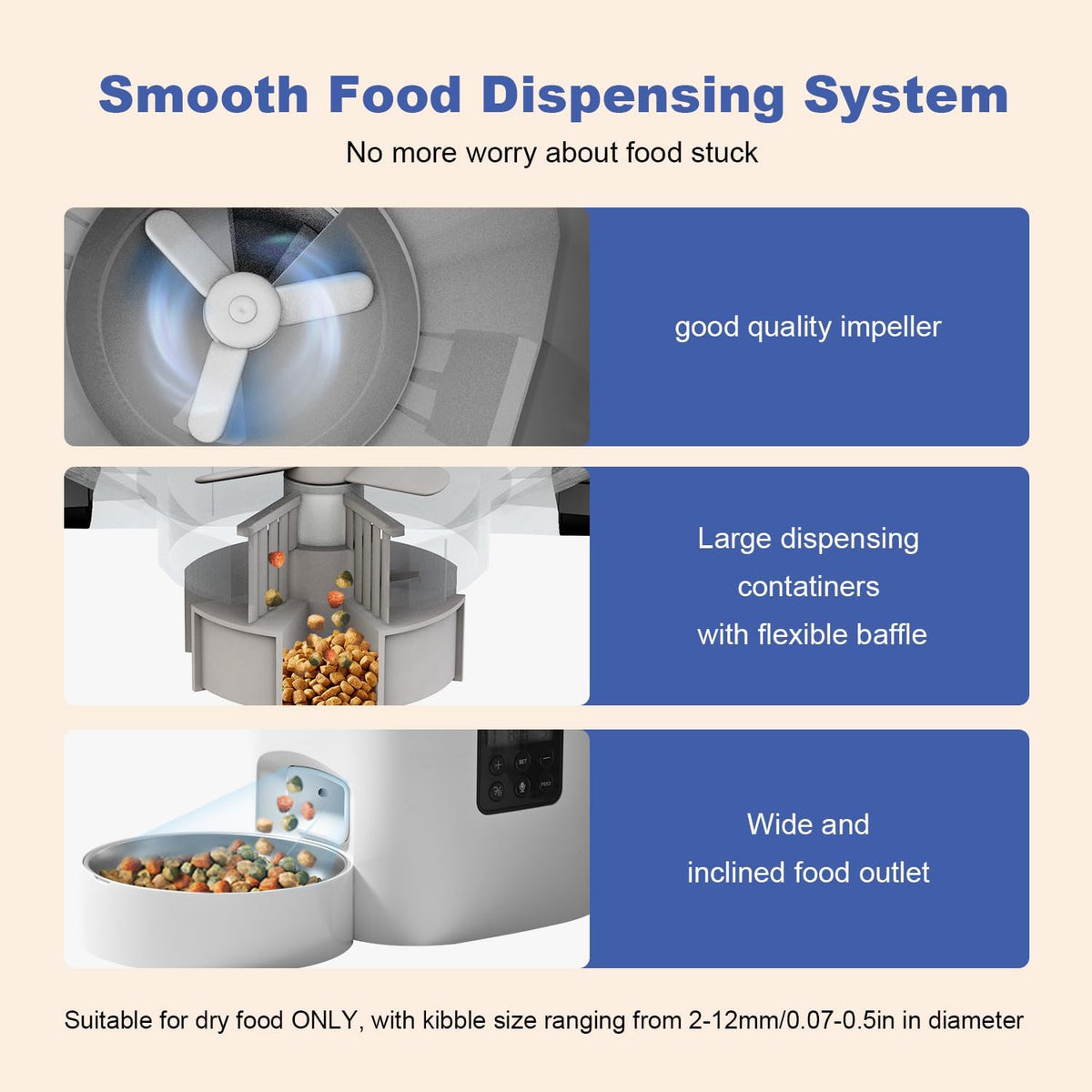 6L Automatic Cat Feeder, 2 Pets Timed Cat Dry Food Dispenser