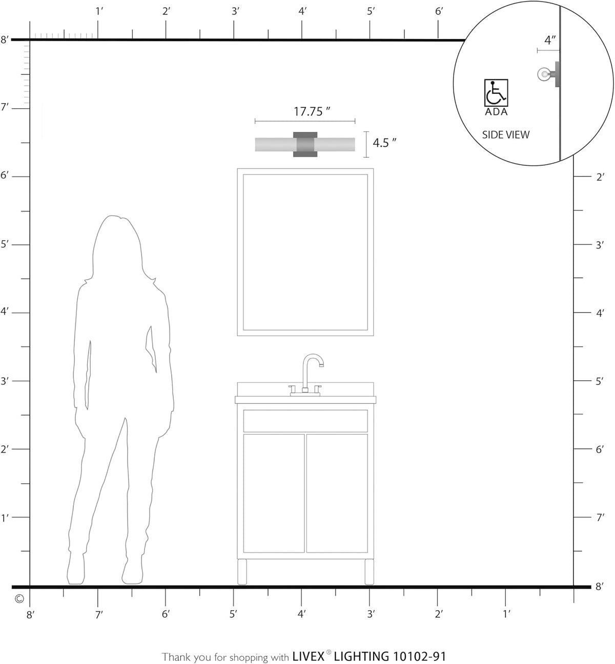Livex Lighting 10102-91 Aero 2-Light Bath Light, Brushed Nickel, 4.5''...