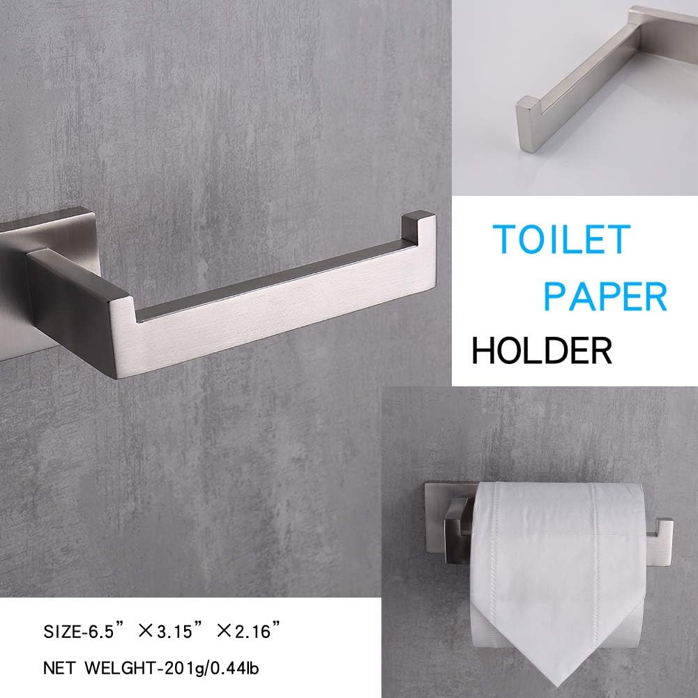 TASTOS 3-Piece Bathroom Hardware Set Brushed Nickel Wall Mounted Bathroom Acc...