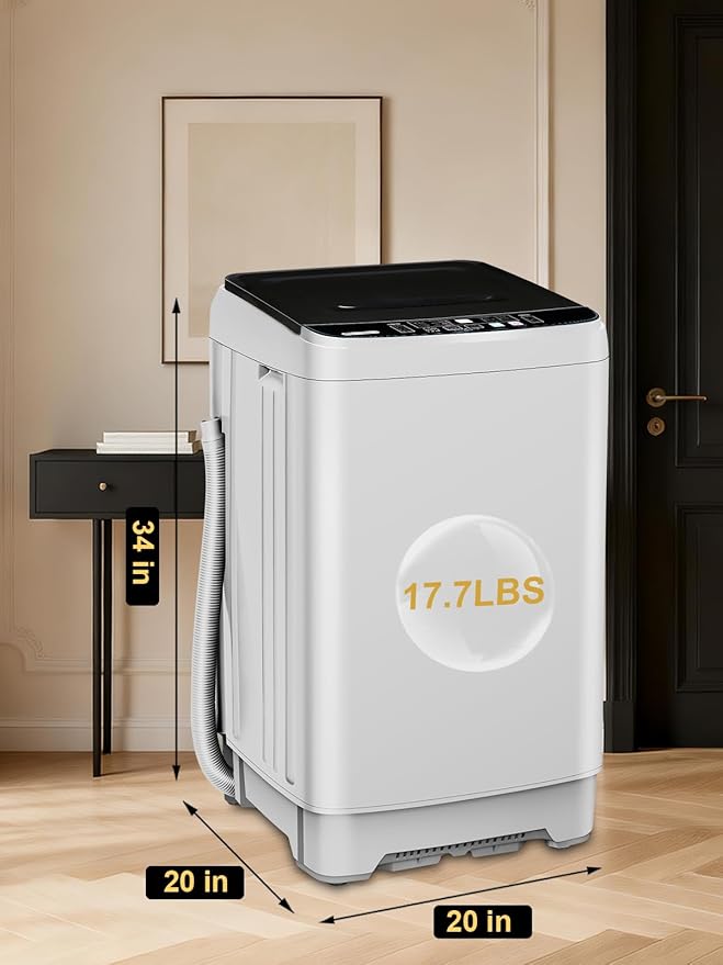 17.7 lbs Small Compact Portable Full-Automatic Washing Machine 10 Wash Program