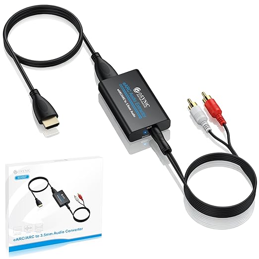 eSynic 7 FT Long eARC/ARC Audio Extractor-Plug & Play-Only Work